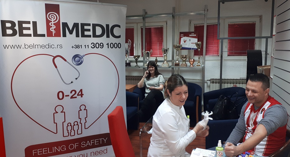 zaposleni u KK Crvena zvezda mts na pregeldu lekara u Be Medic bolnici 
